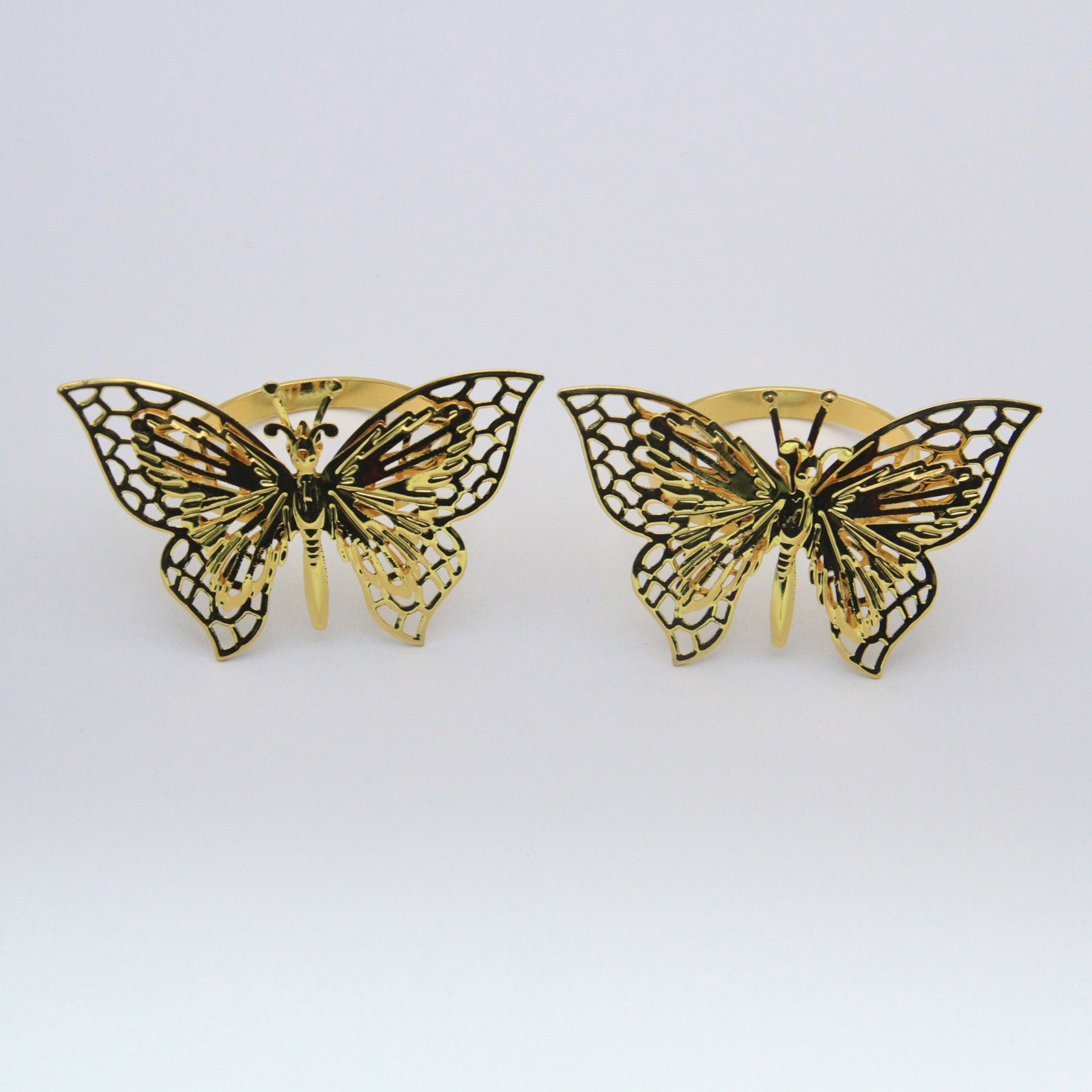 Wholesale 10pcs/pack Double-layer butterfly gold brooch napkin ring